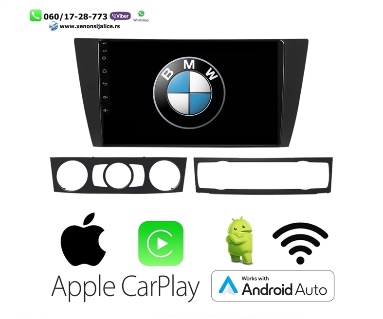 BMW 3 E90 E91 E92 ANDROID,CAR PLAY MULTIMEDIJA NAVIGACIJA TOUCH SCREEN 10 INCA