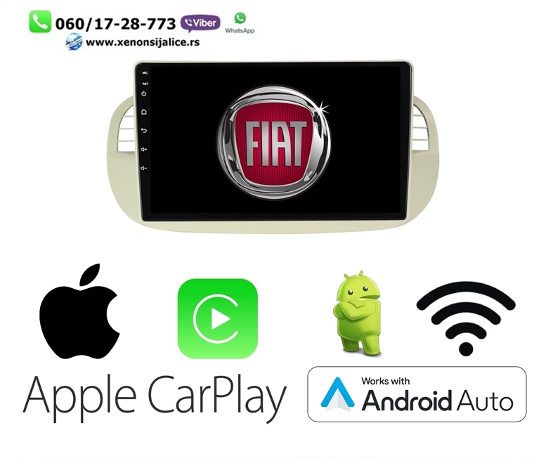 FIAT 500 MULTIMEDIJA ANDROID,CAR PLAY NAVIGACIJA TOUCH SCREEN 10 INCA