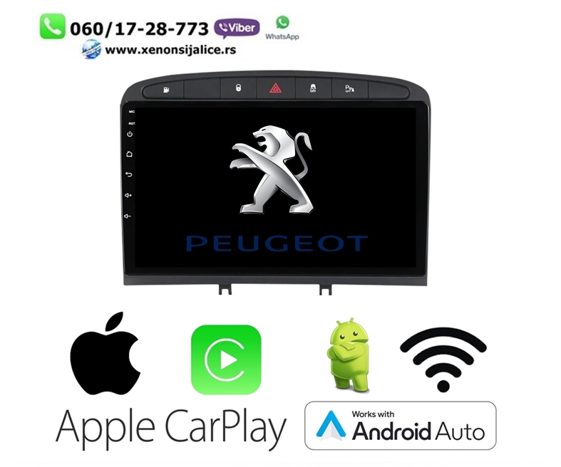 PEUGEOT 308,408,RCZ MULTIMEDIJA ANDROID,CAR PLAY NAVIGACIJA TOUCH SCREEN 10 INCA