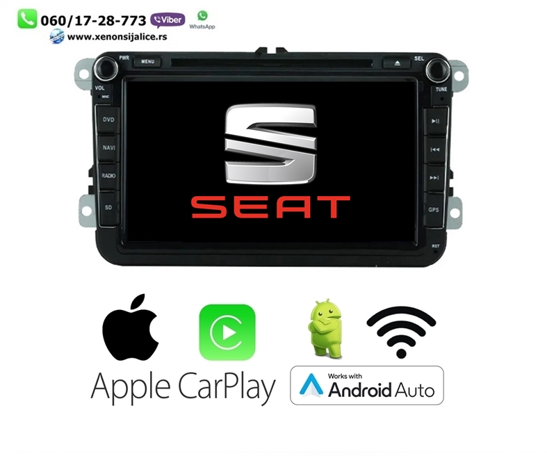 SEAT MULTIMEDIJA ANDROID,CAR PLAY NAVIGACIJA TOUCH SCREEN 8 INCA