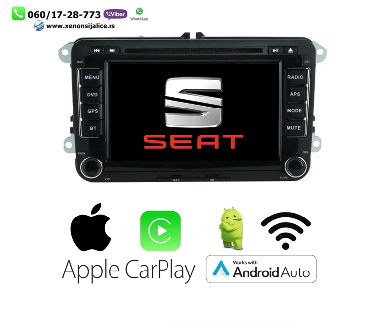 SEAT MULTIMEDIJA ANDROID,CAR PLAY NAVIGACIJA TOUCH SCREEN 7 INCA